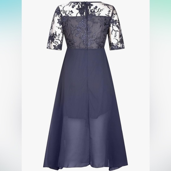 Elegant Lace Overlay Evening Dress- Rvidbe Wedding Guest - Picture 3 of 9